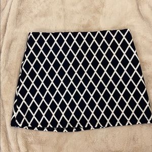 Navy and white checkers mini skirt